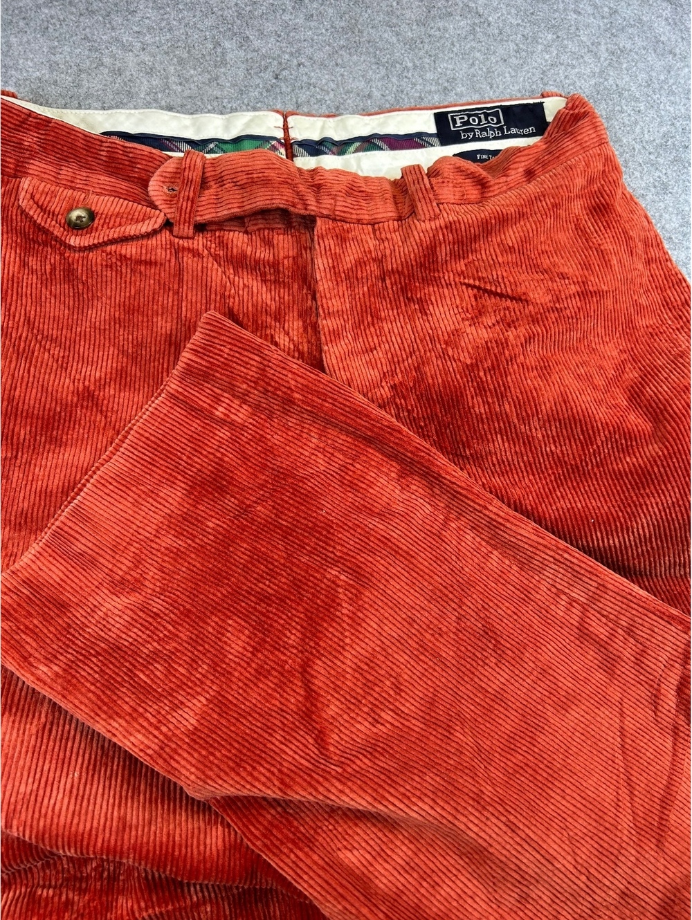 Vintage Polo Ralph Lauren Mens 30x30 Corduroy Pants Rust Orange Preppy Tailored